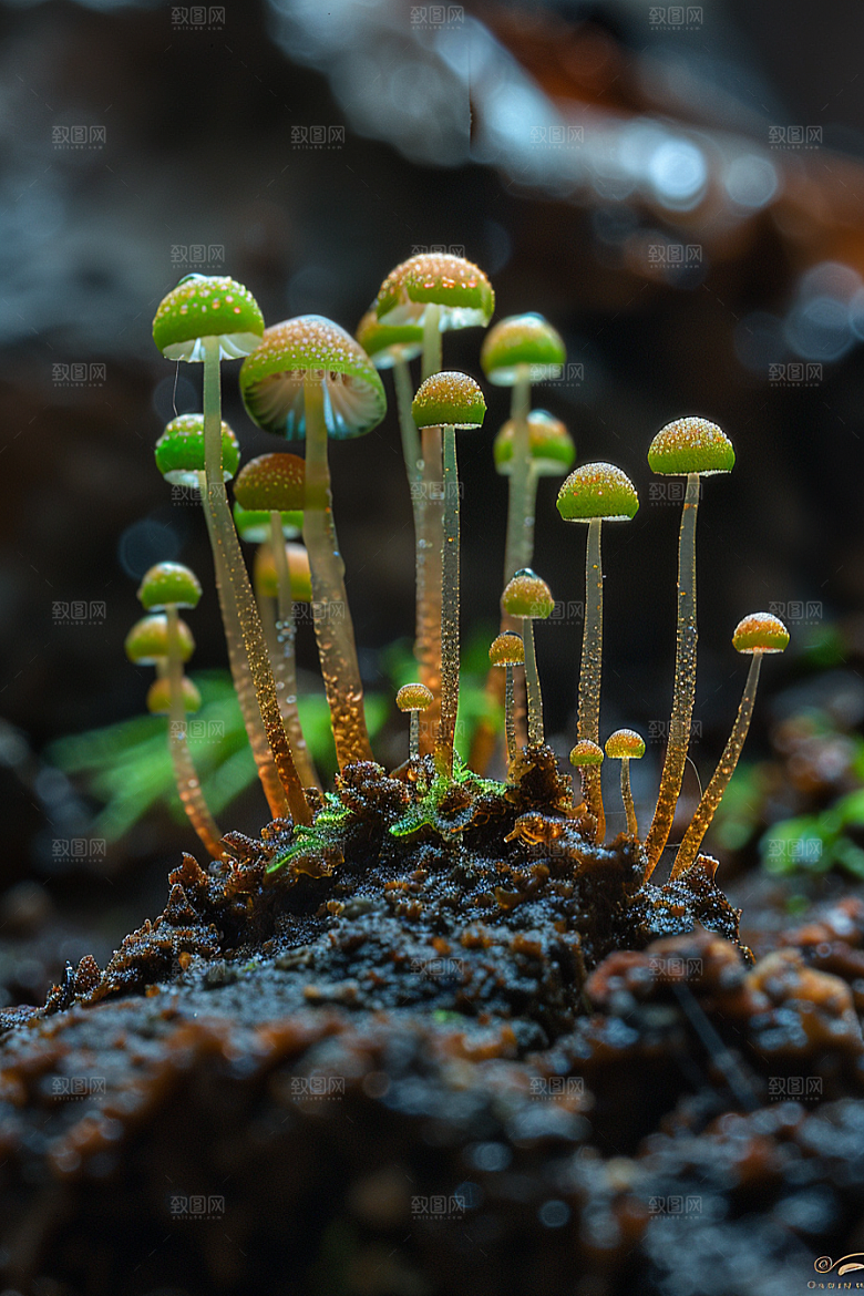 蘑菇树林高清摄影图