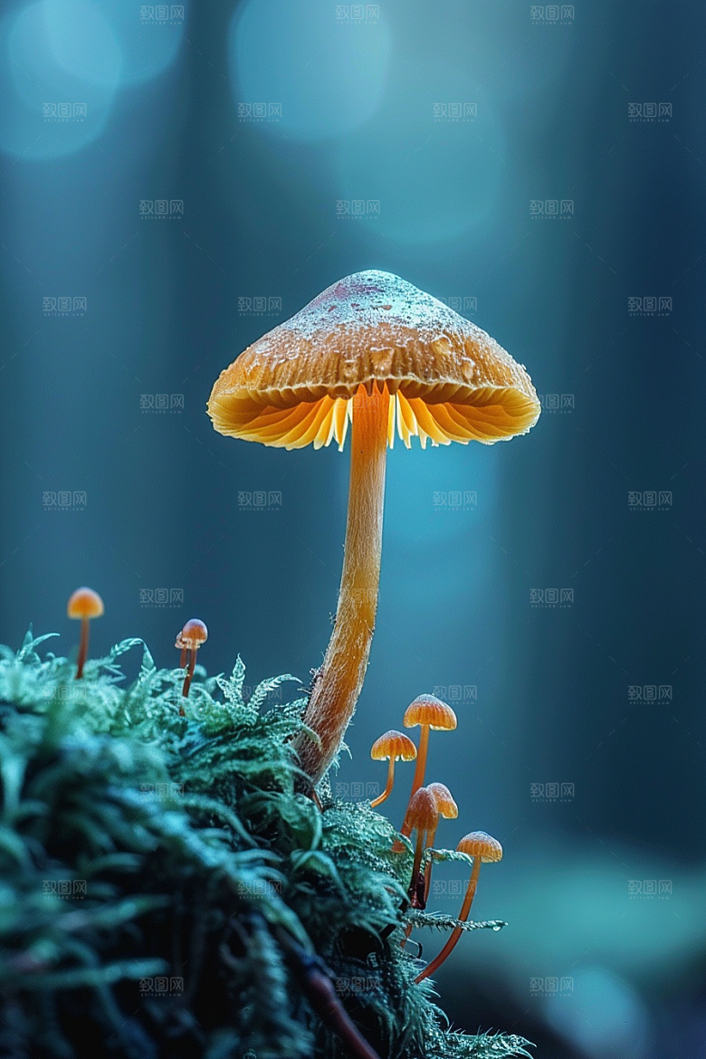 蘑菇清新树林摄影图