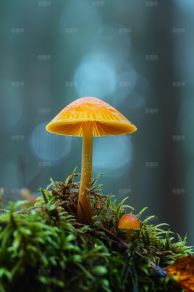 蘑菇雨后高清摄影图