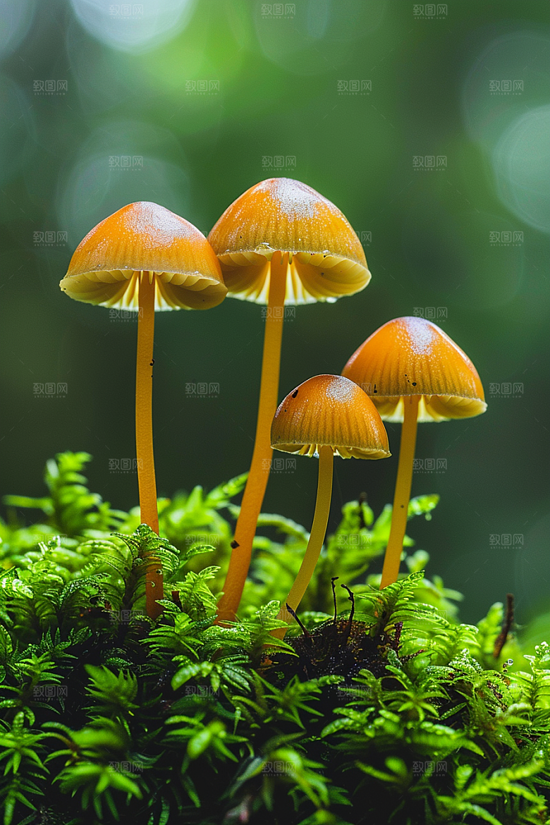 蘑菇树林清新摄影图
