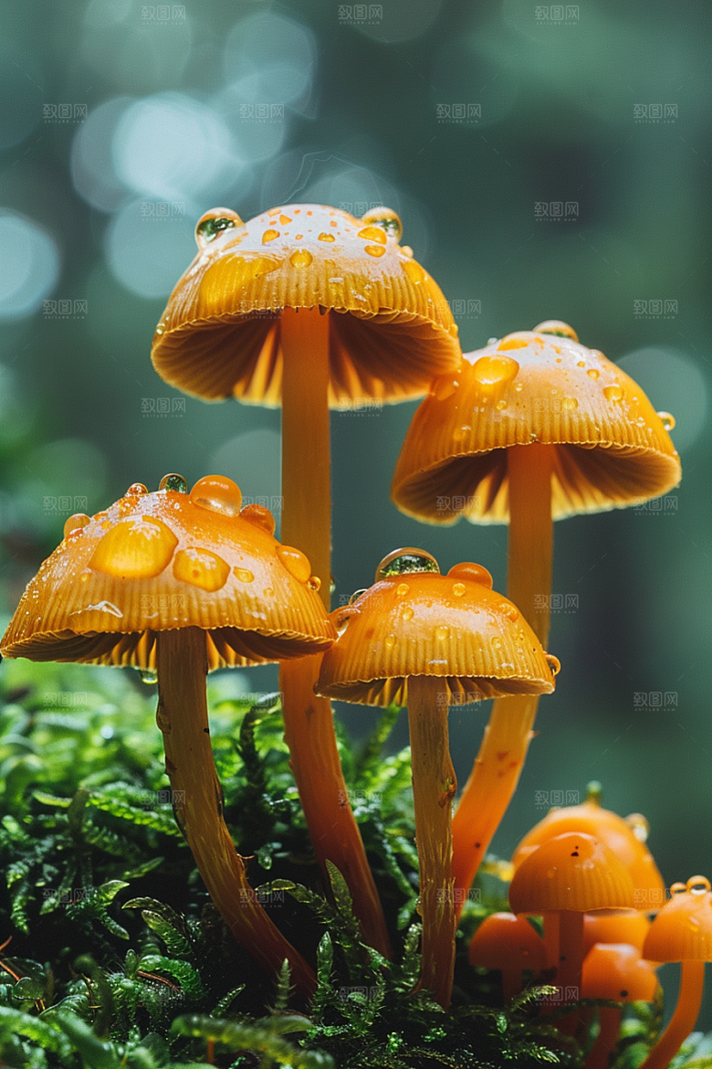 蘑菇新鲜雨后摄影图
