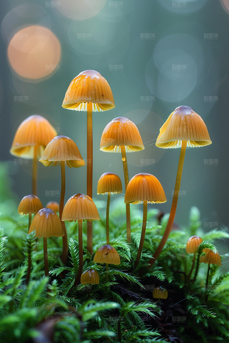 蘑菇自然雨后摄影图