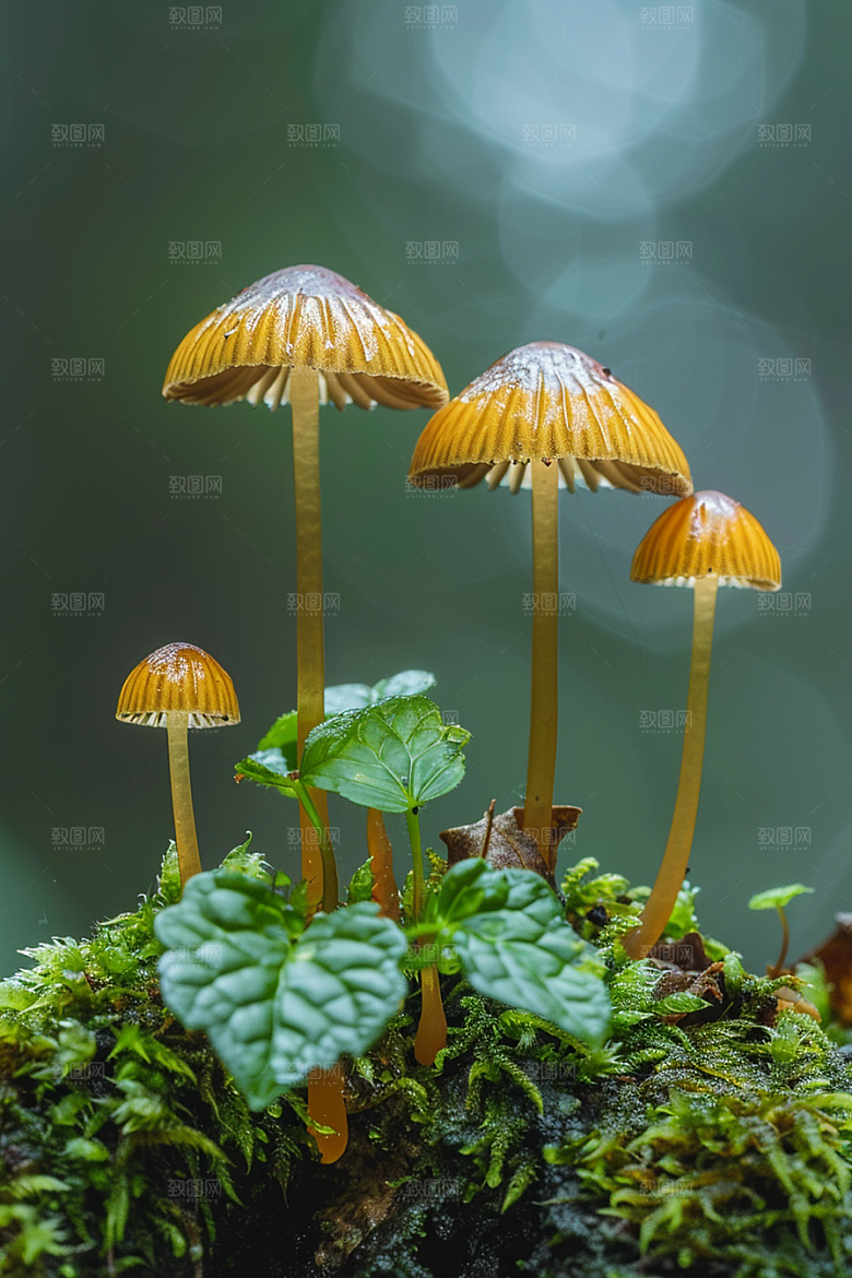 蘑菇雨后山林摄影图