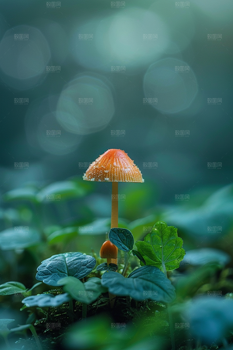 蘑菇高清树林摄影图