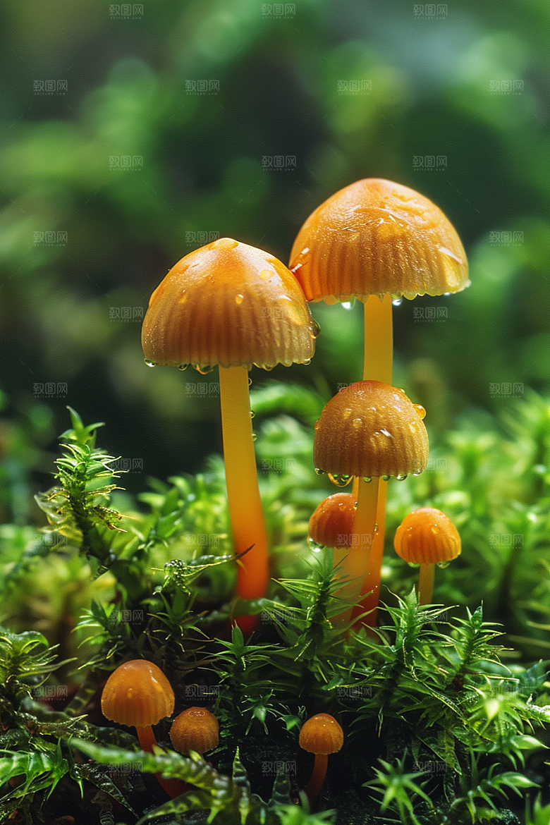 蘑菇菌子树林摄影图