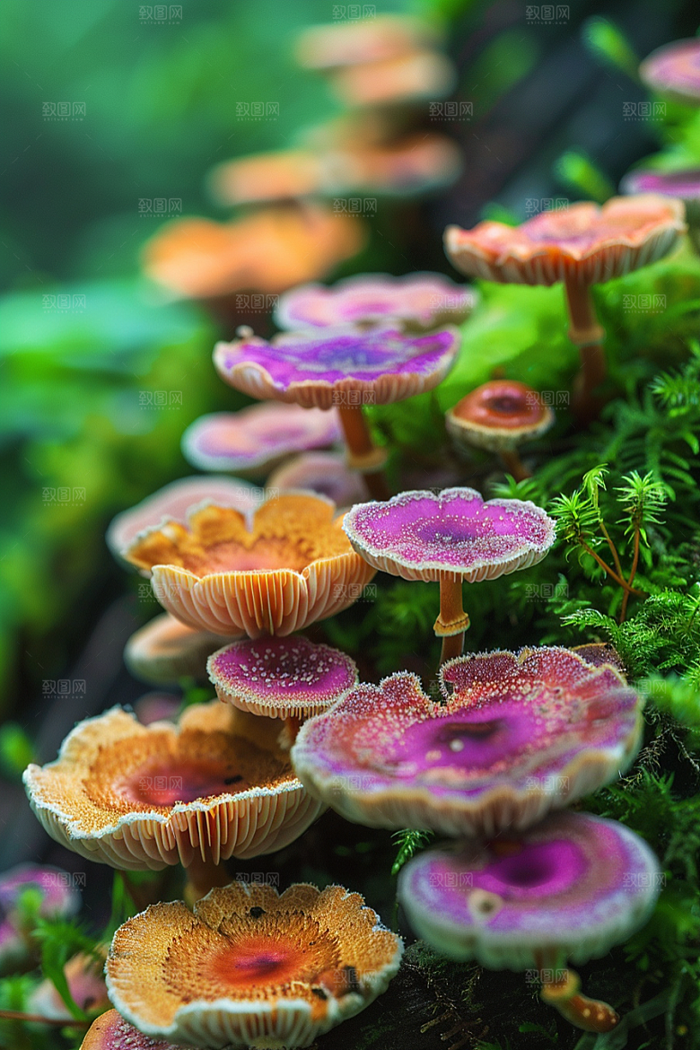 蘑菇树林菌菇摄影图