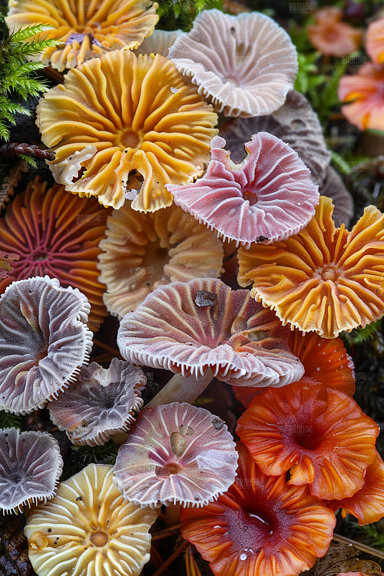 蘑菇雨后美味摄影图