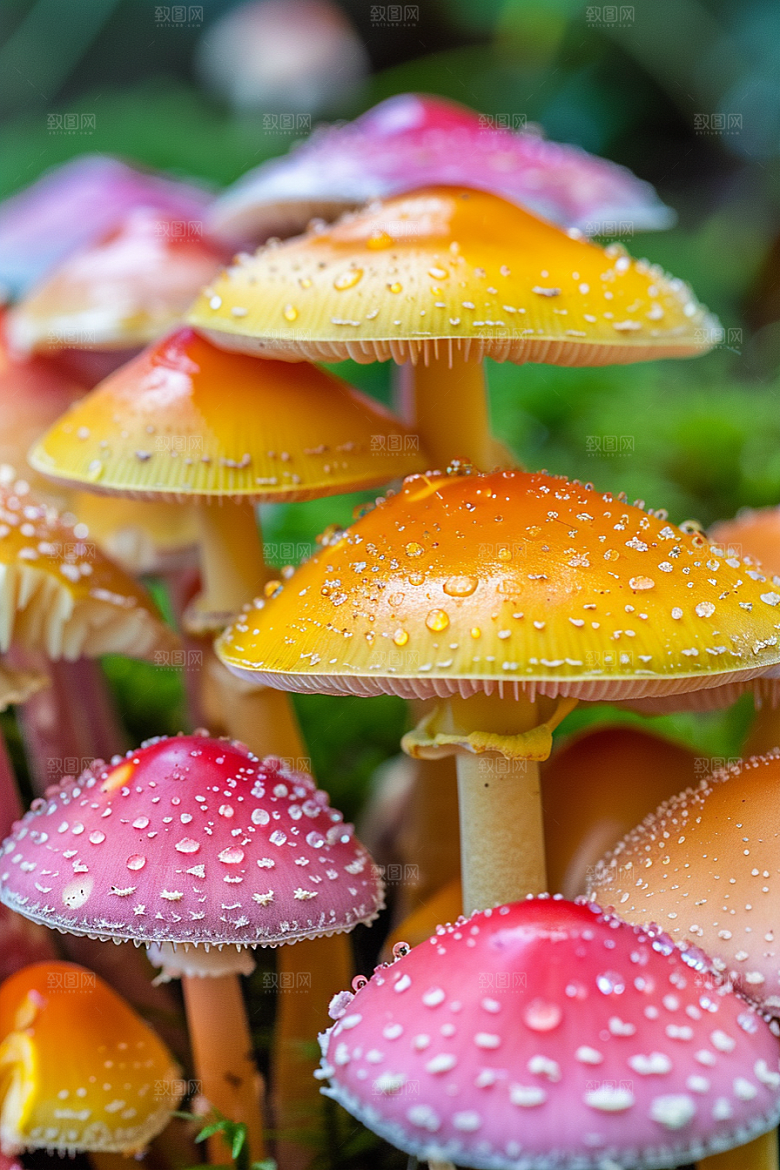 蘑菇美味雨后摄影图