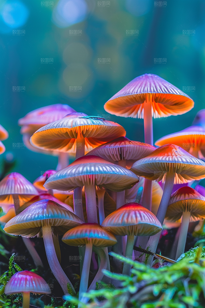 蘑菇树林菌菇摄影图