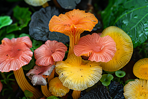 蘑菇雨后自然摄影图