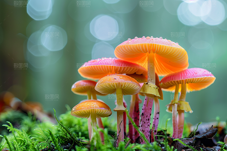 蘑菇菌子雨后摄影图