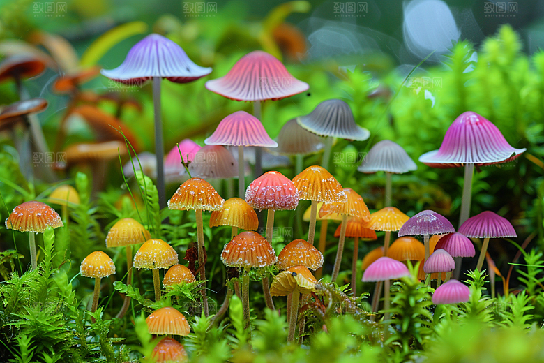蘑菇菌菇雨后摄影图