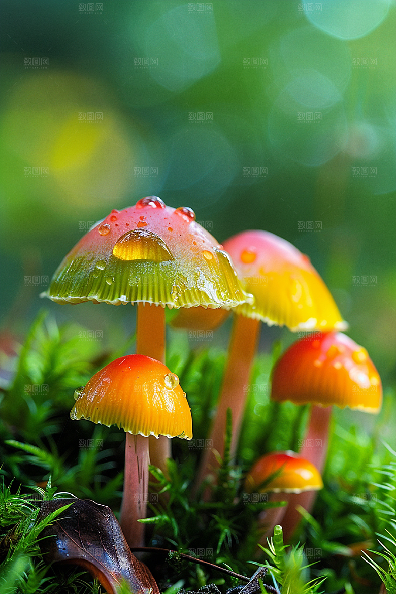 蘑菇新鲜雨后摄影图