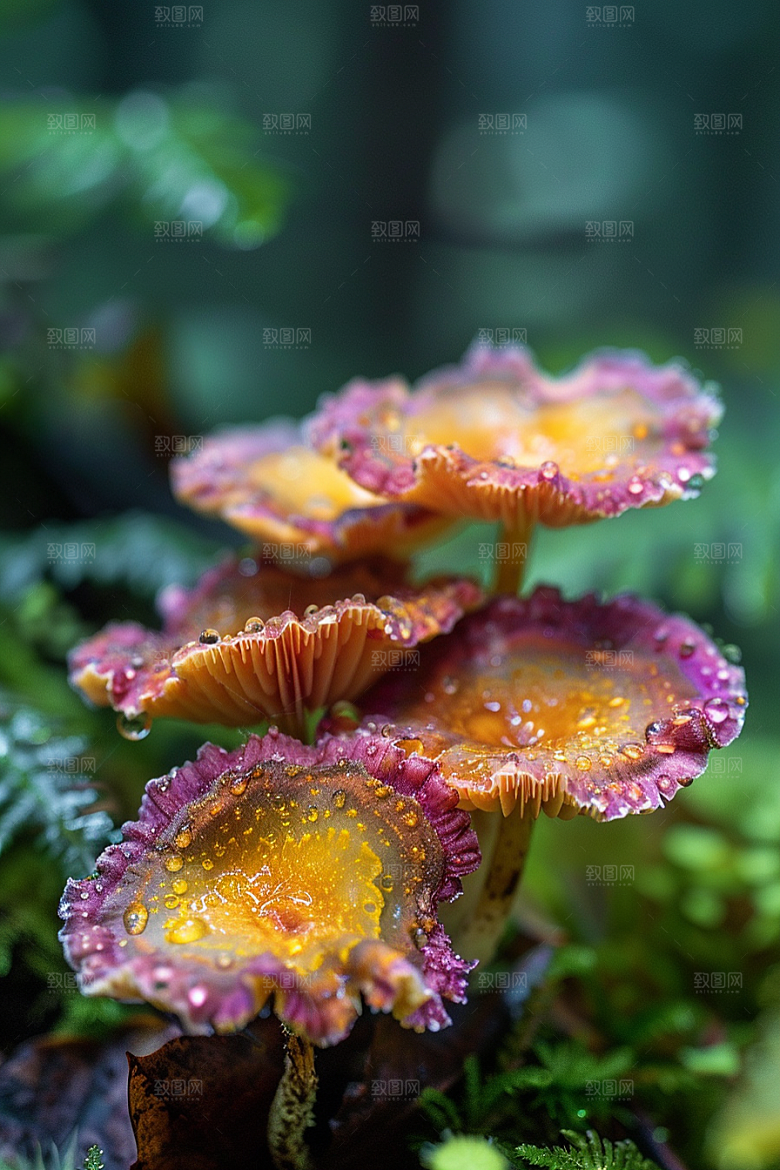 蘑菇云南雨后摄影图