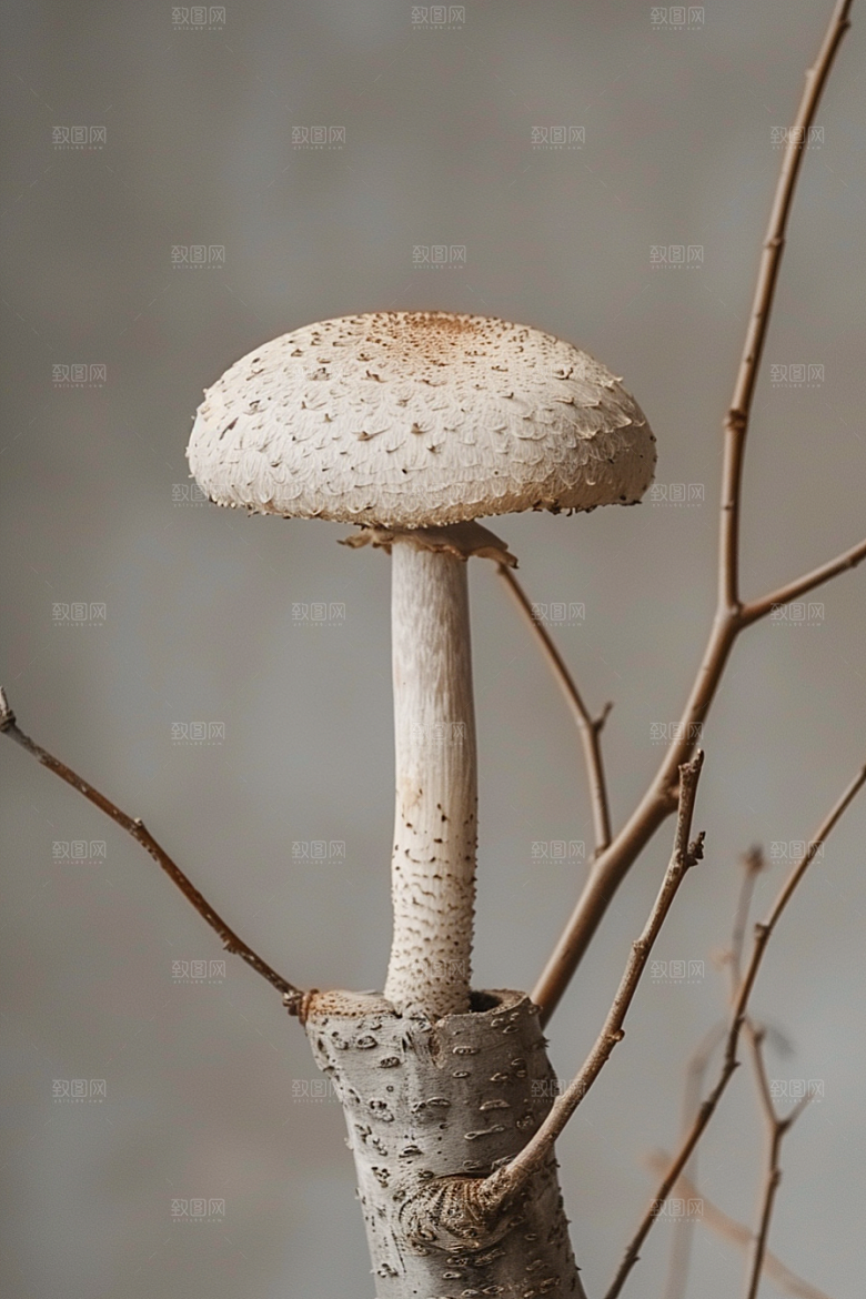 蘑菇树林新鲜摄影图