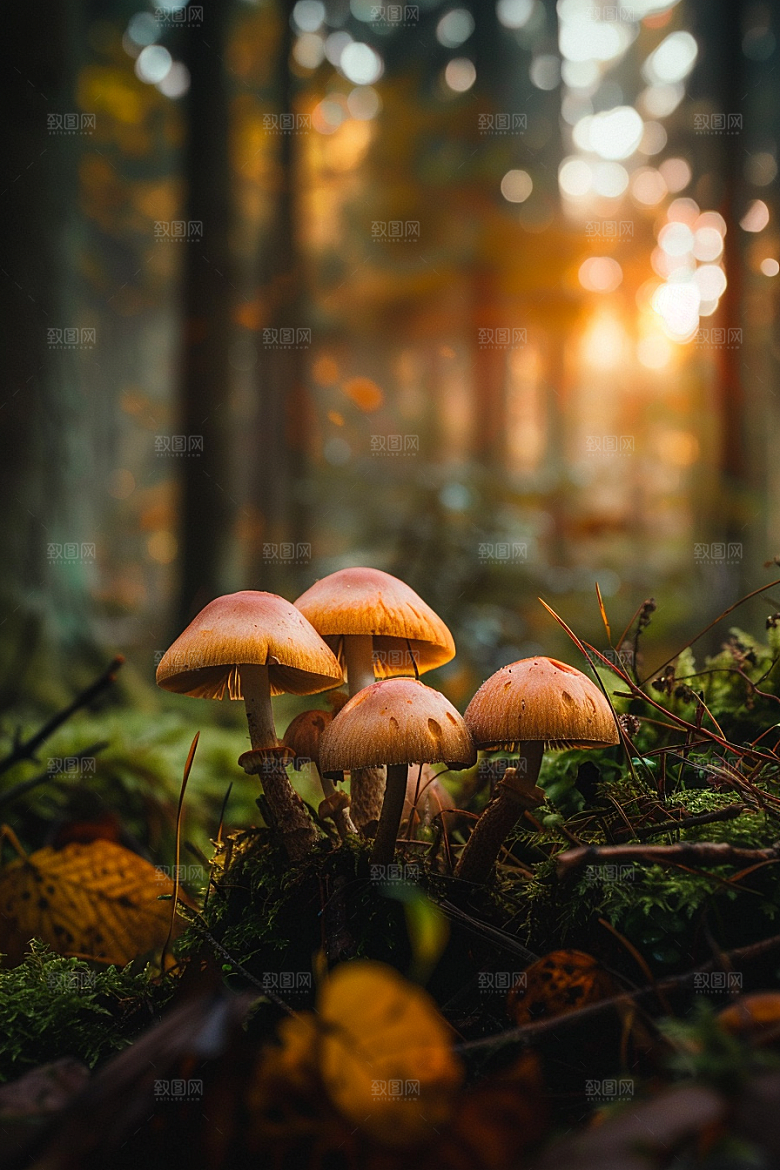 蘑菇雨后鲜美摄影图