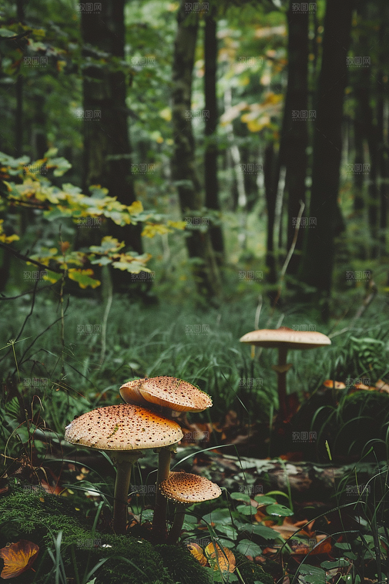 蘑菇雨后自然摄影图