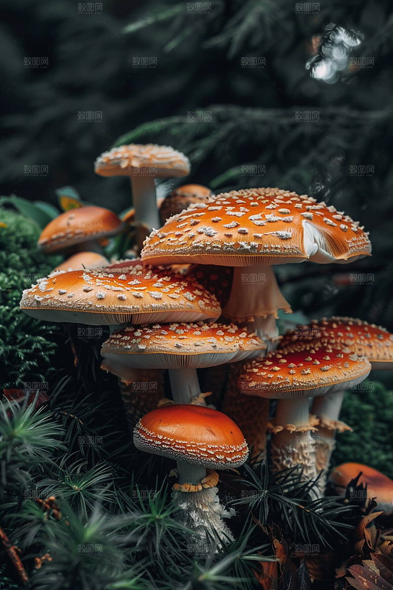 蘑菇菌子清新摄影图