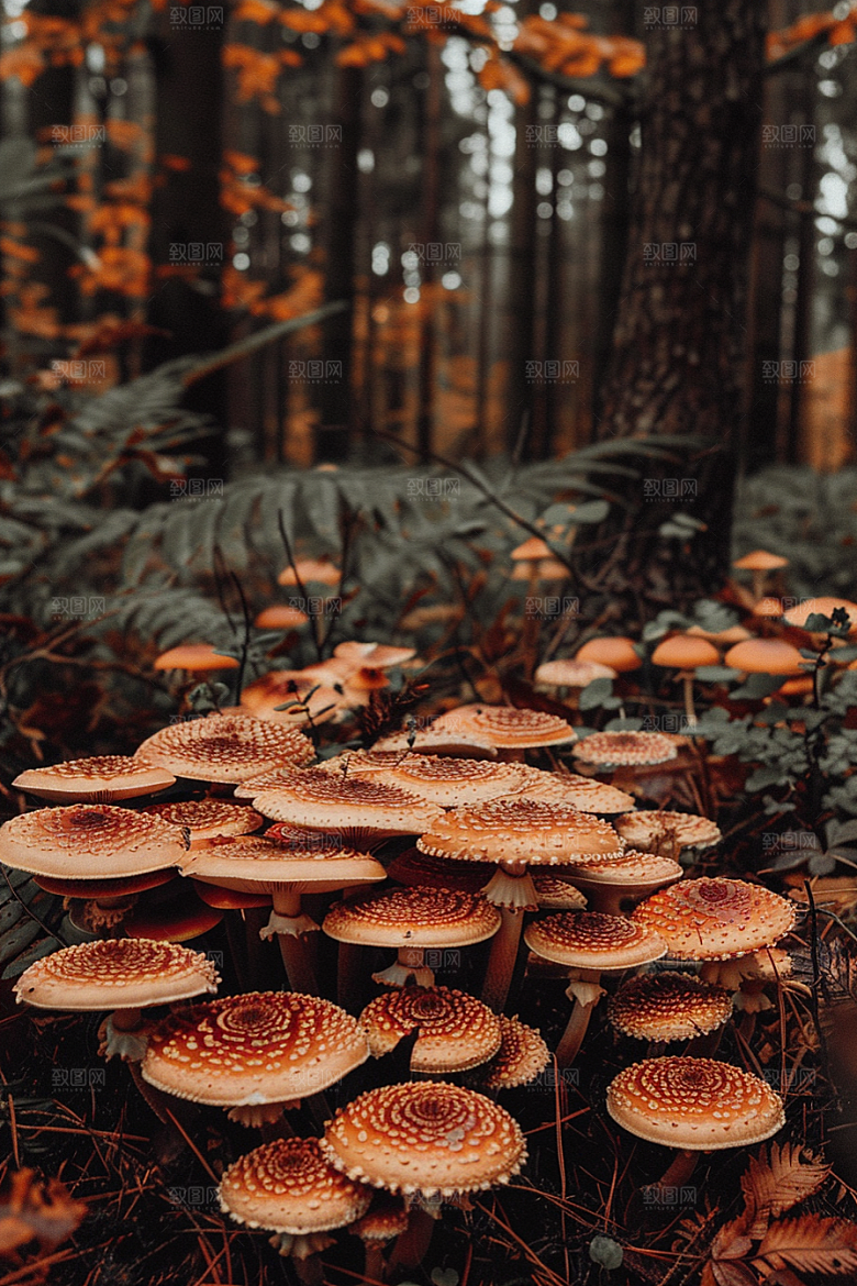 蘑菇雨后山珍摄影图