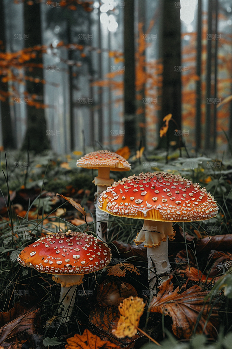 蘑菇高清雨后摄影图