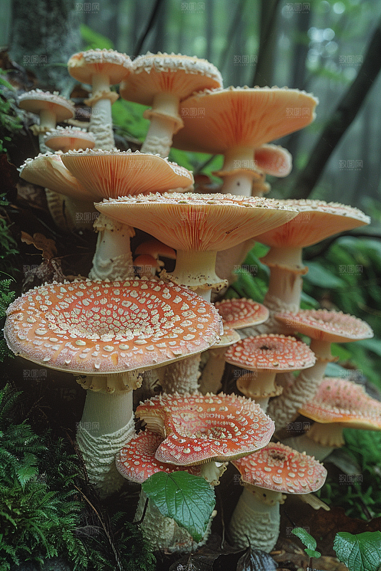 蘑菇雨后菌菇摄影图