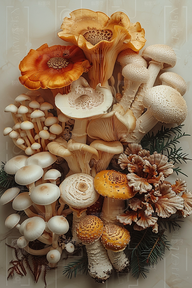 蘑菇山珍美味摄影图