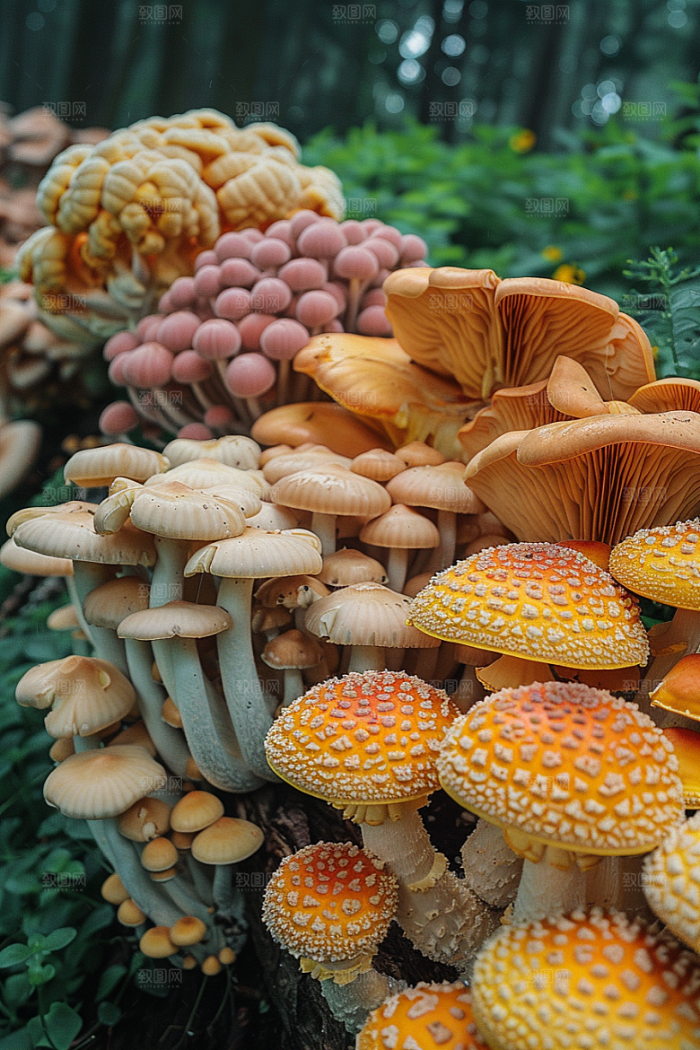 蘑菇山珍新鲜摄影图