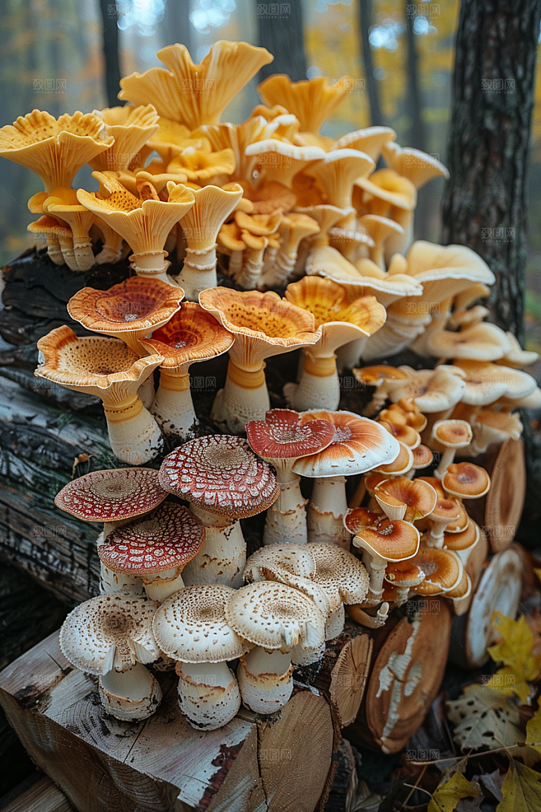 蘑菇山珍食材摄影图
