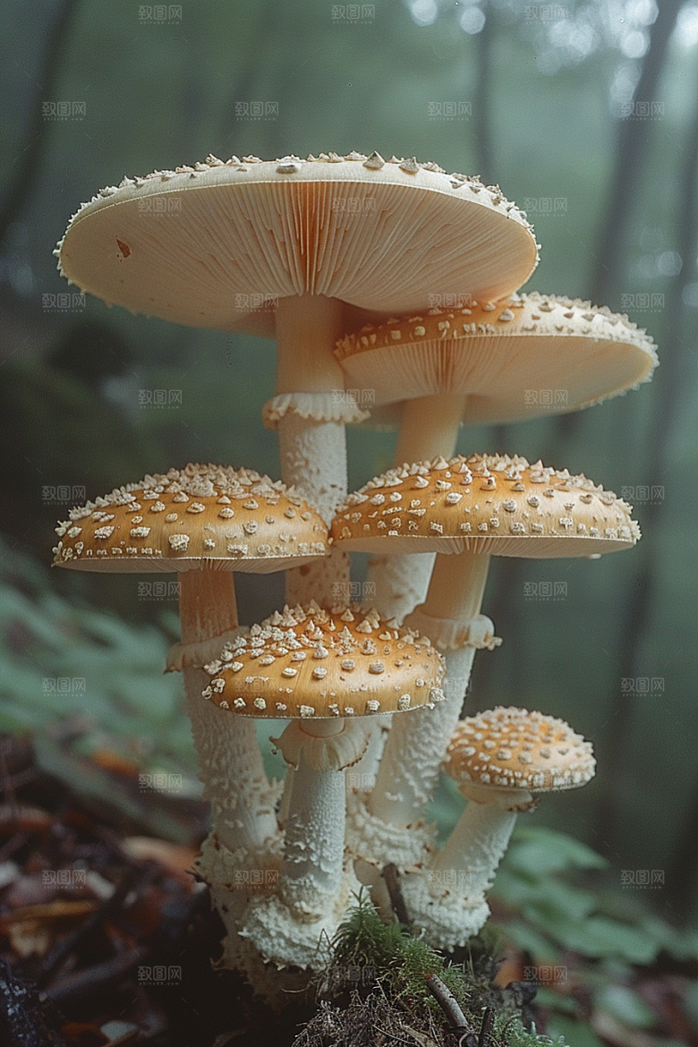 蘑菇菌菇树林摄影图