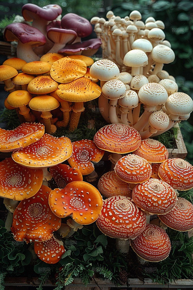 蘑菇食材清新摄影图