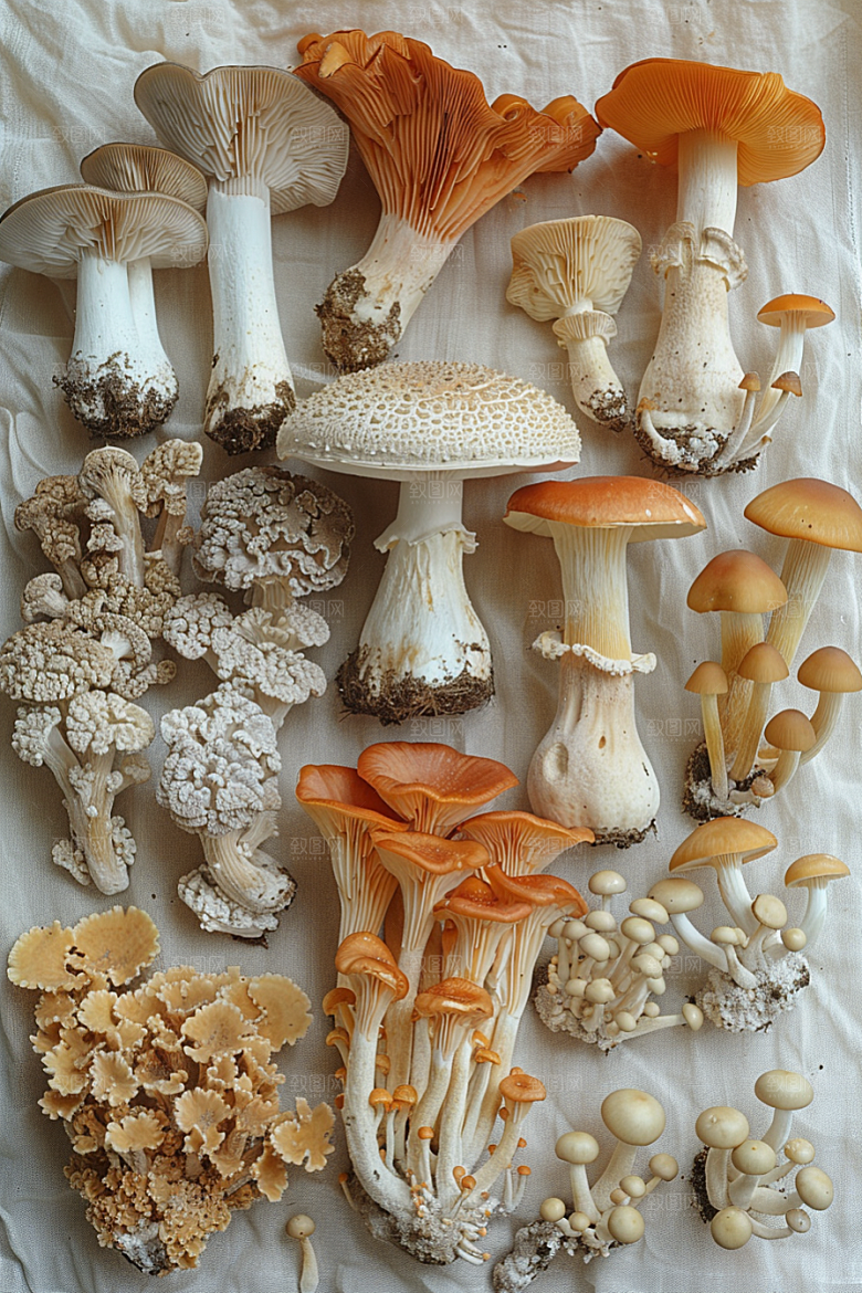 蘑菇清新雨后摄影图