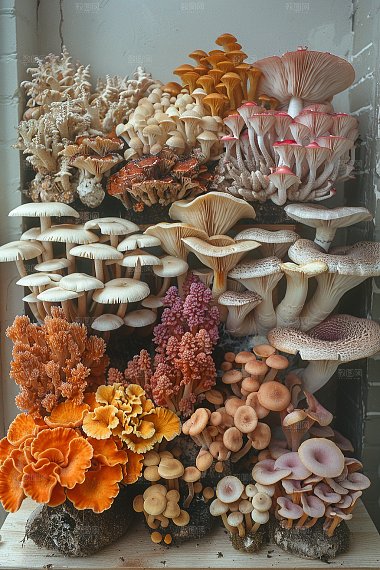 蘑菇山珍美味摄影图