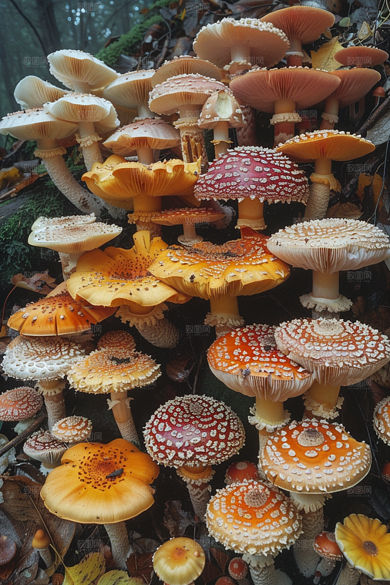 蘑菇雨后山珍摄影图