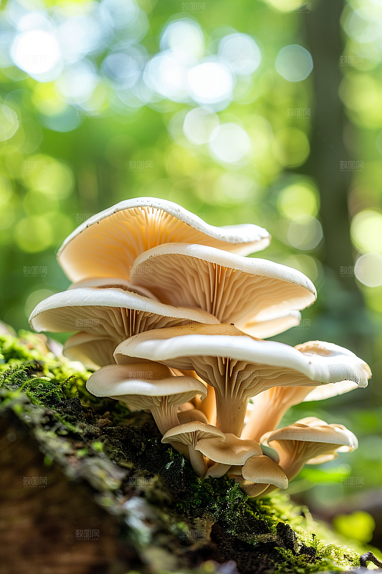 蘑菇食材雨后摄影图