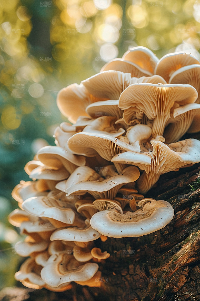 蘑菇菌菇树林摄影图