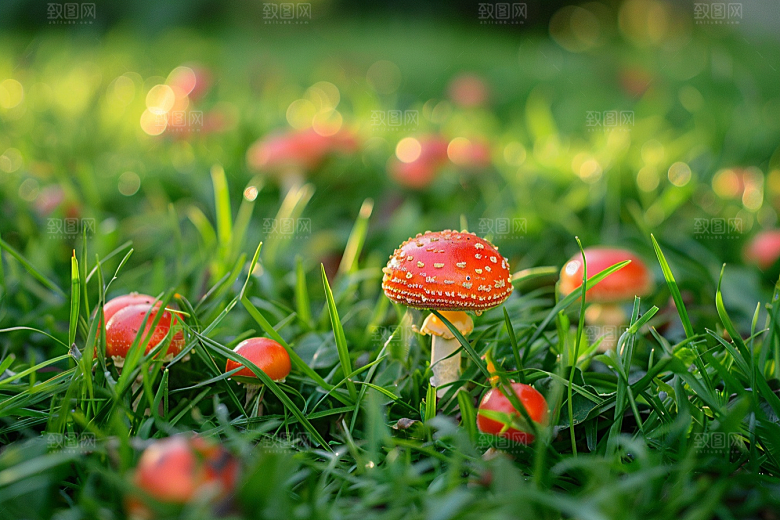 蘑菇雨后鲜美摄影图