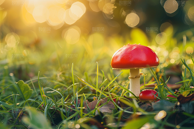 蘑菇云南雨后摄影图