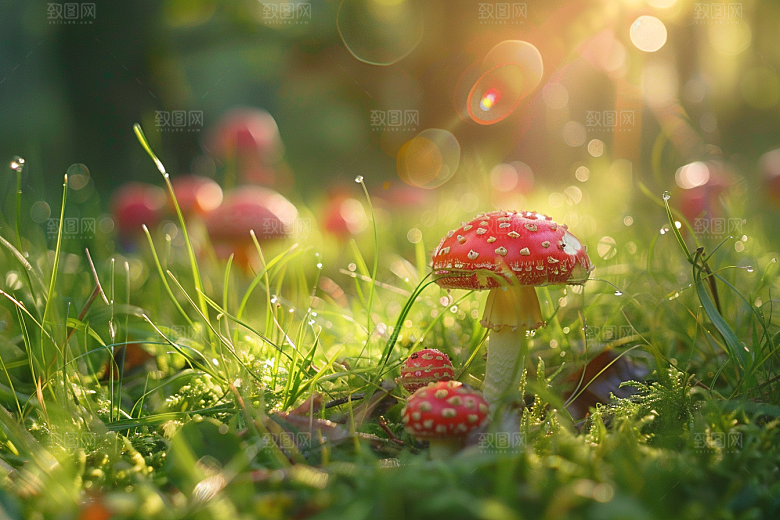 蘑菇新鲜清新摄影图
