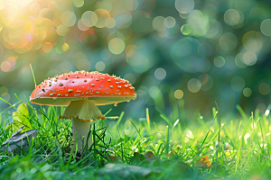 蘑菇菌子雨后摄影图