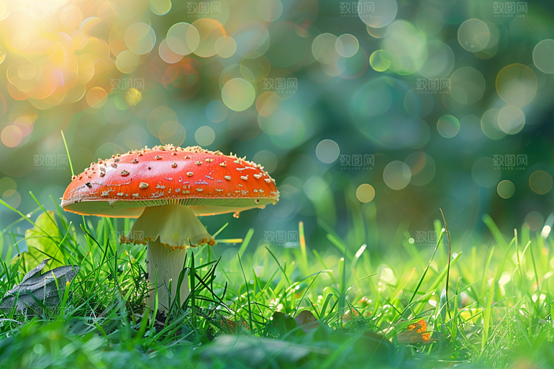 蘑菇菌子雨后摄影图