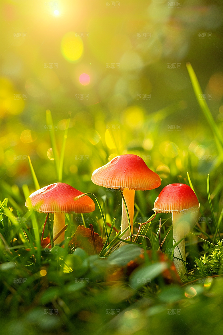 蘑菇雨后新鲜摄影图