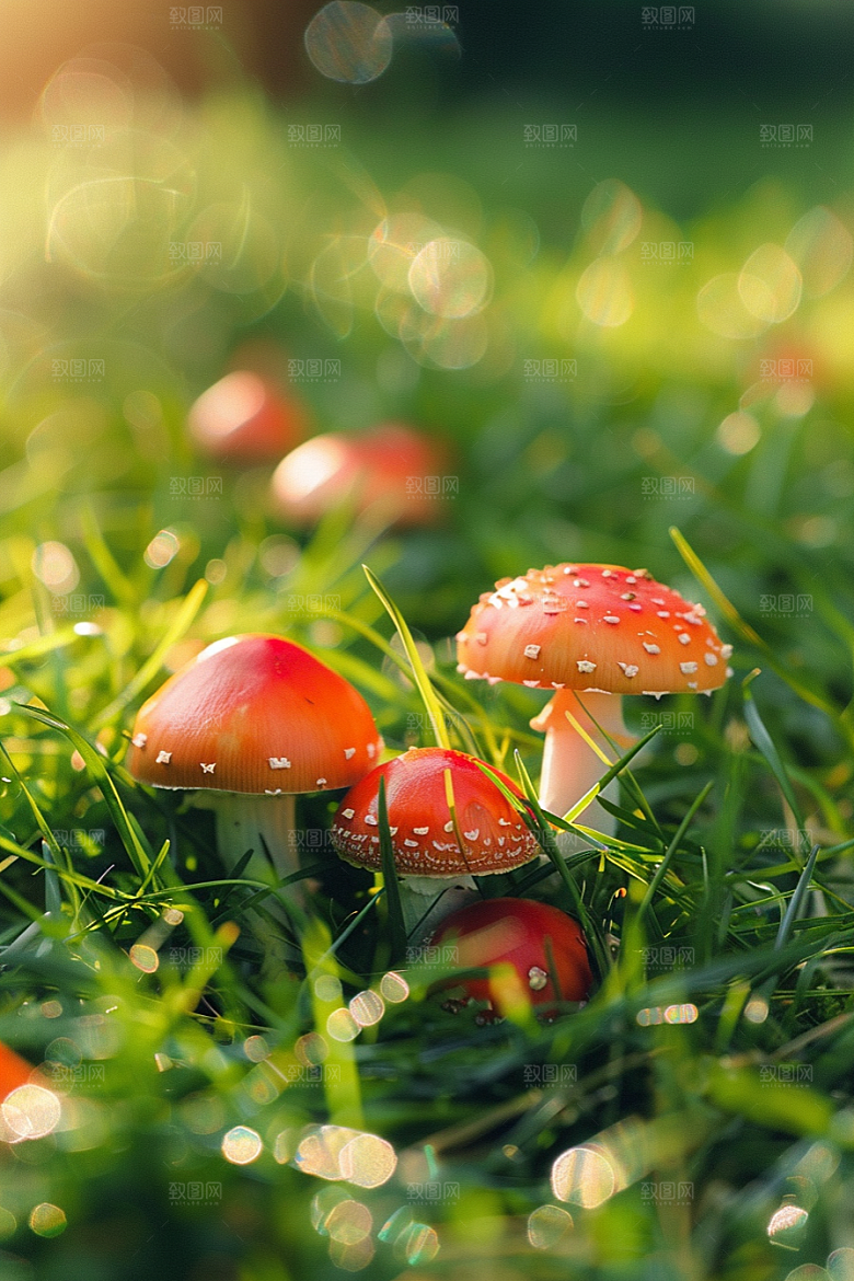 蘑菇山珍雨后摄影图