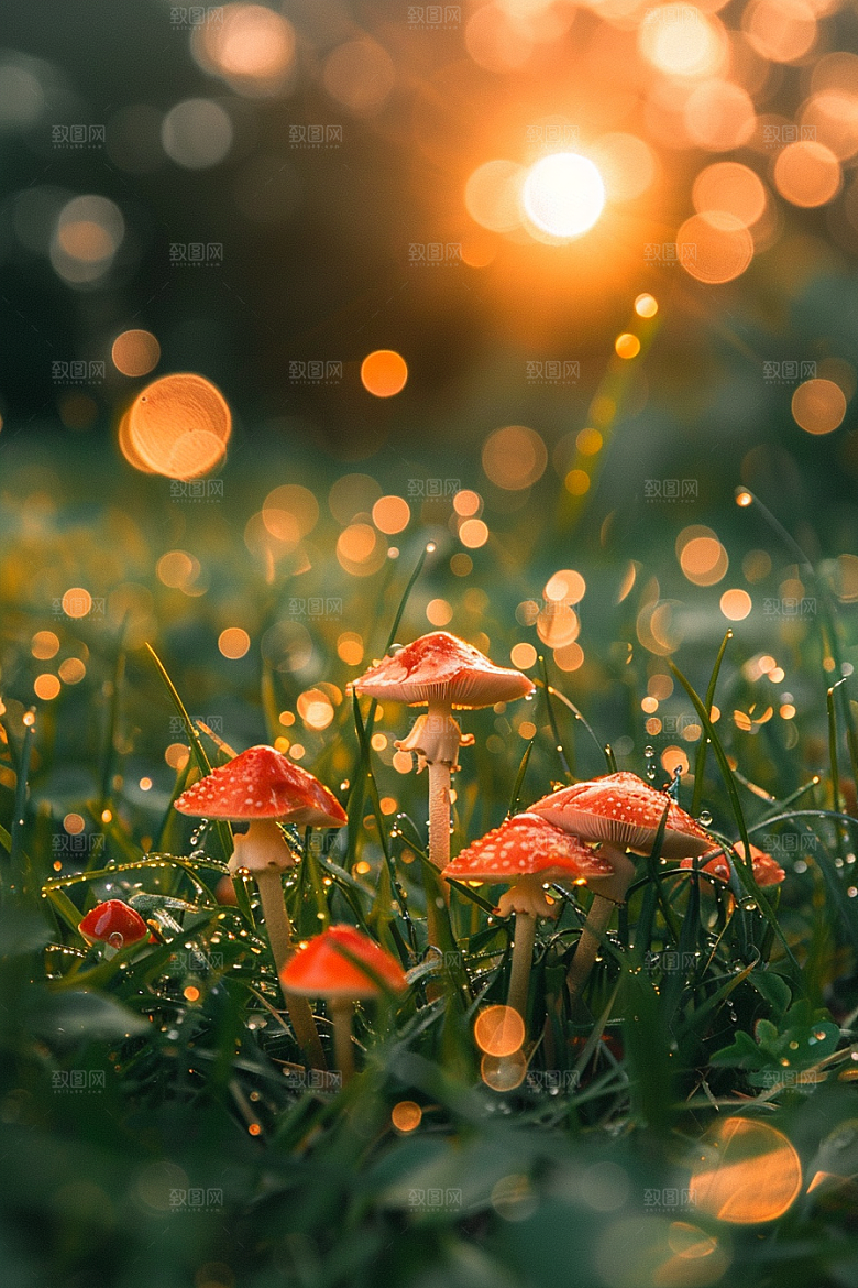 蘑菇自然山林摄影图