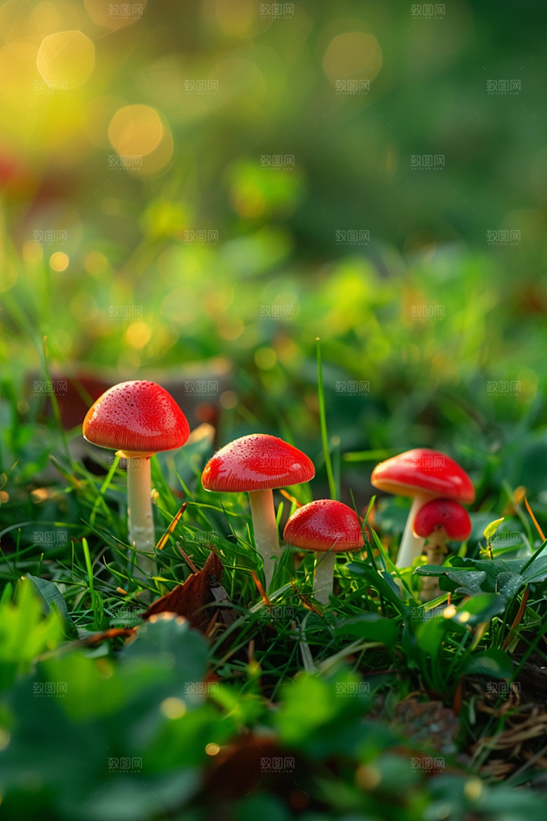 蘑菇清新树林摄影图