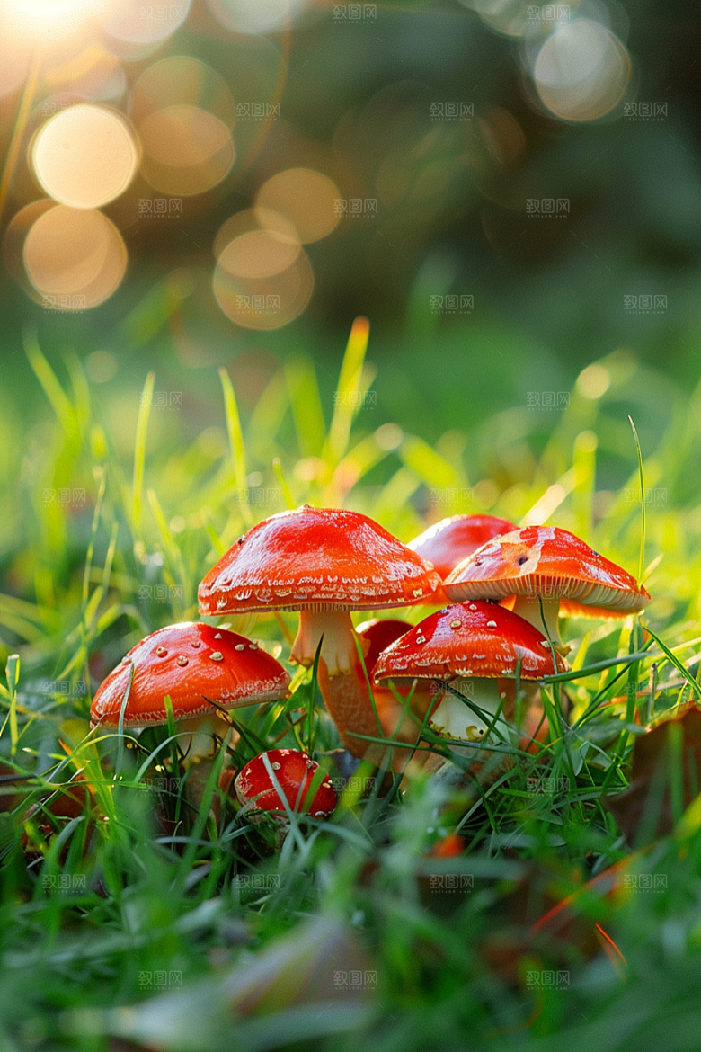 蘑菇雨后菌菇摄影图