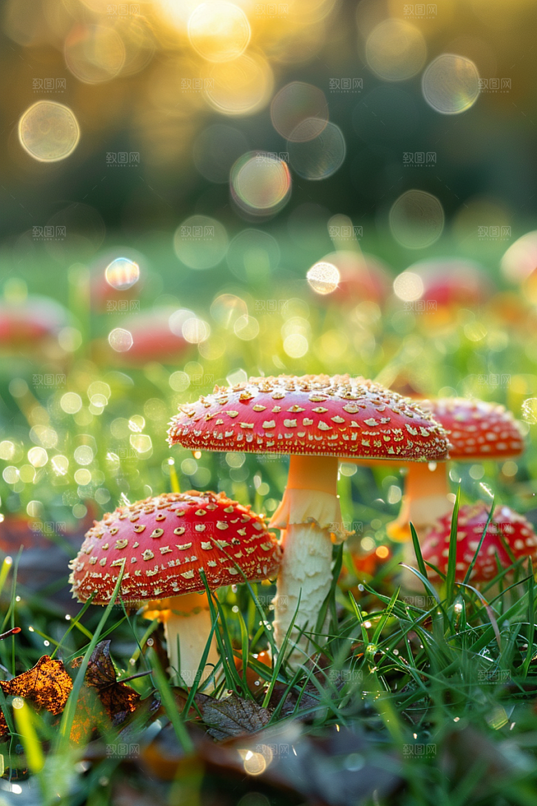 蘑菇高清树林摄影图