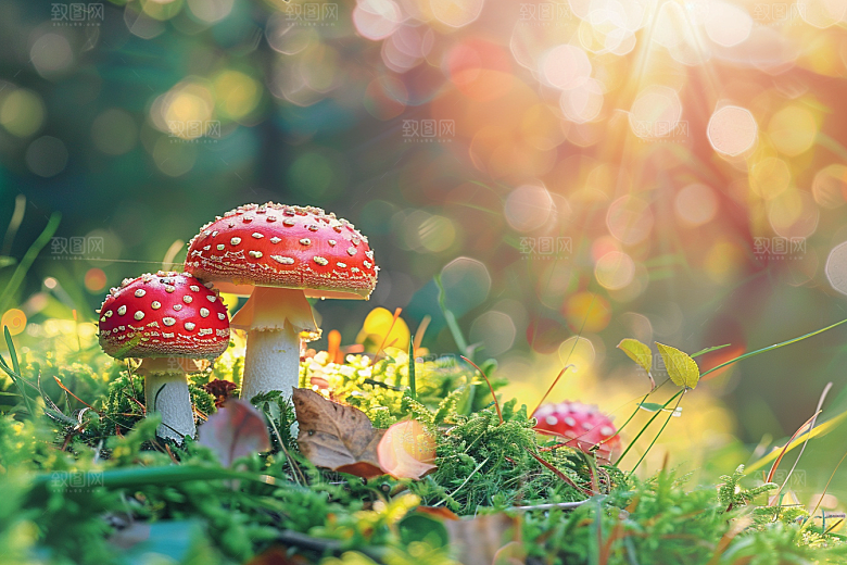 蘑菇菌子雨后摄影图
