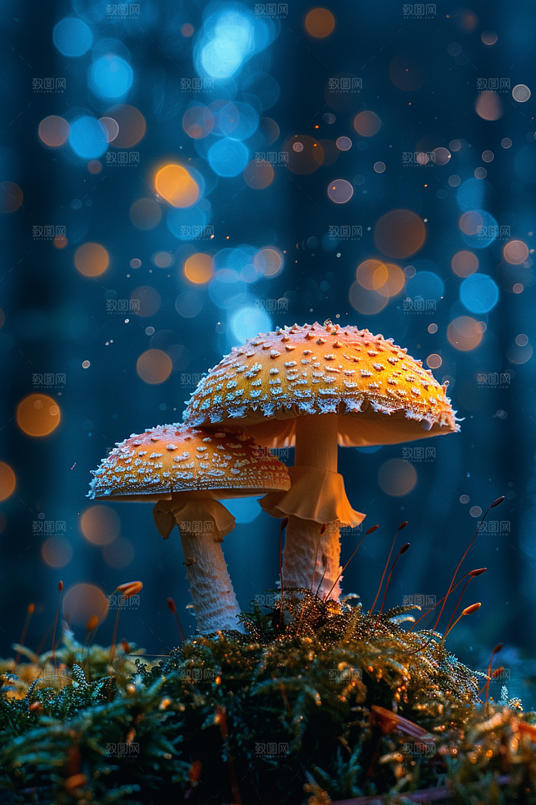 蘑菇高清树林摄影图