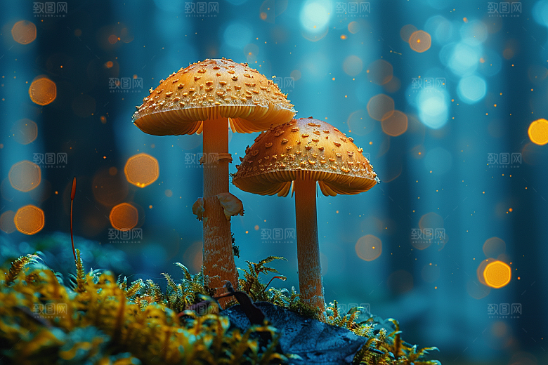 蘑菇山林高清摄影图