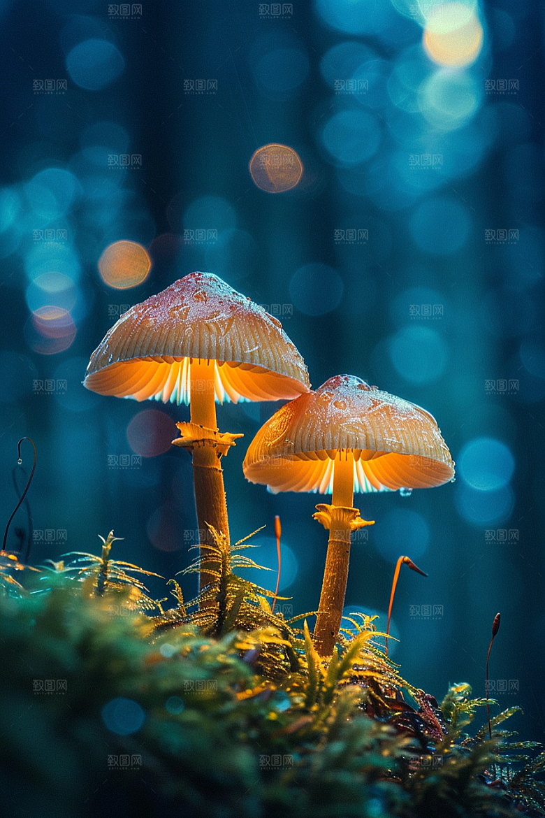 蘑菇山珍雨后摄影图
